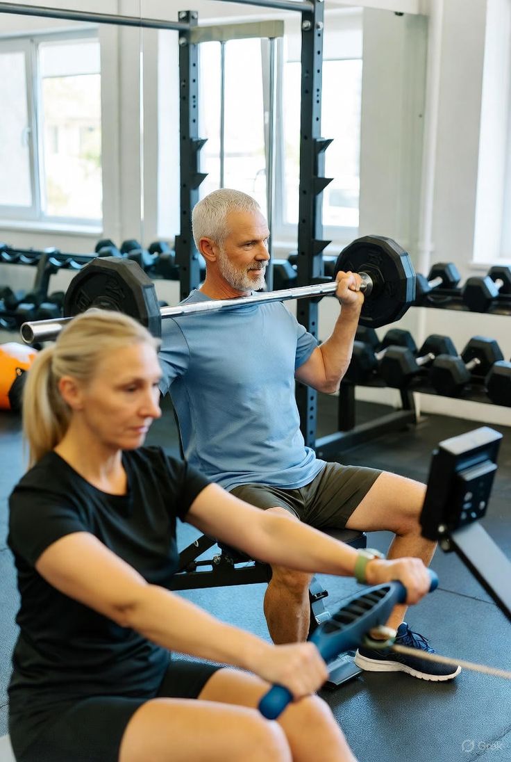 Couple training together in a gym